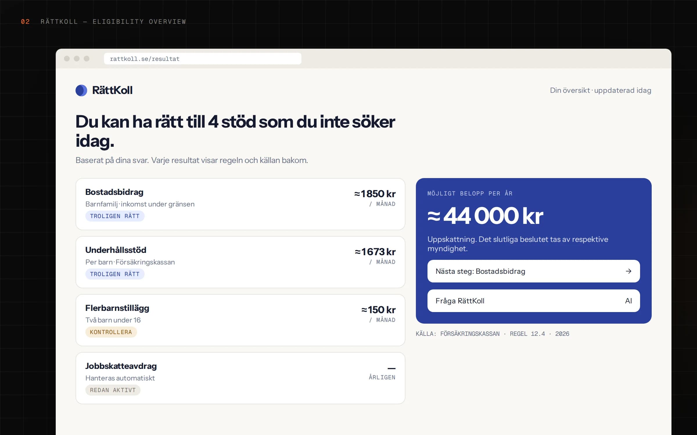 RättKoll eligibility overview